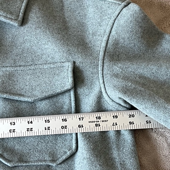 Avec Les Filles Relaxed Boyfriend Shacket Button Down Shirt Jacket Size S New - Picture 11 of 13